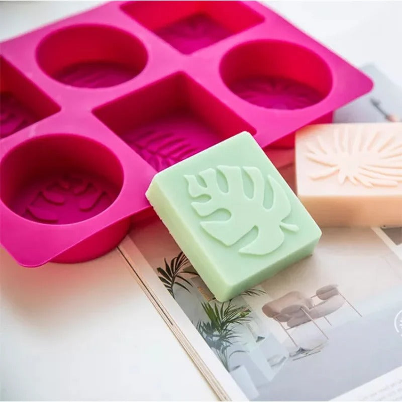 Moule à Savon 3D Silicone - Feuilles Élégantes & Formes Variées