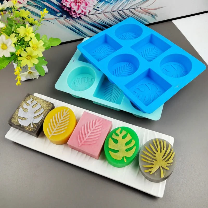 Moule à Savon 3D Silicone - Feuilles Élégantes & Formes Variées