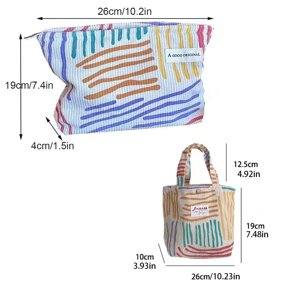 Trousse de Maquillage en Velours Côtelé