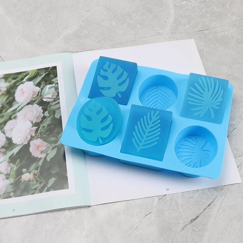 Moule à Savon 3D Silicone - Feuilles Élégantes & Formes Variées