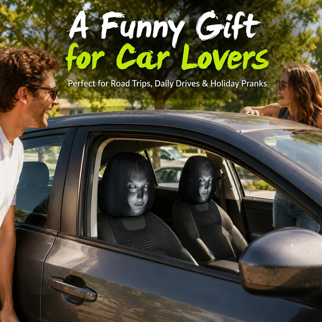 Cartoon Car Headrest Covers, 2-Piece Set