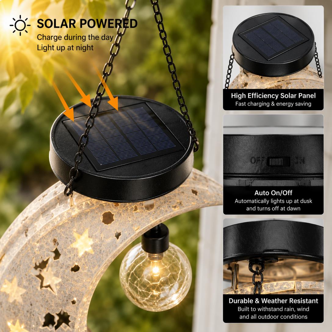 Black Cat Moon Solar Lantern