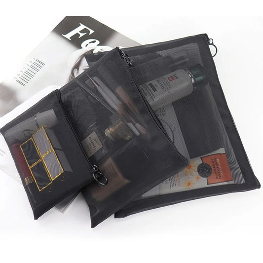 Pochettes Cosmétiques en Maille – Lot de 3 Trousses