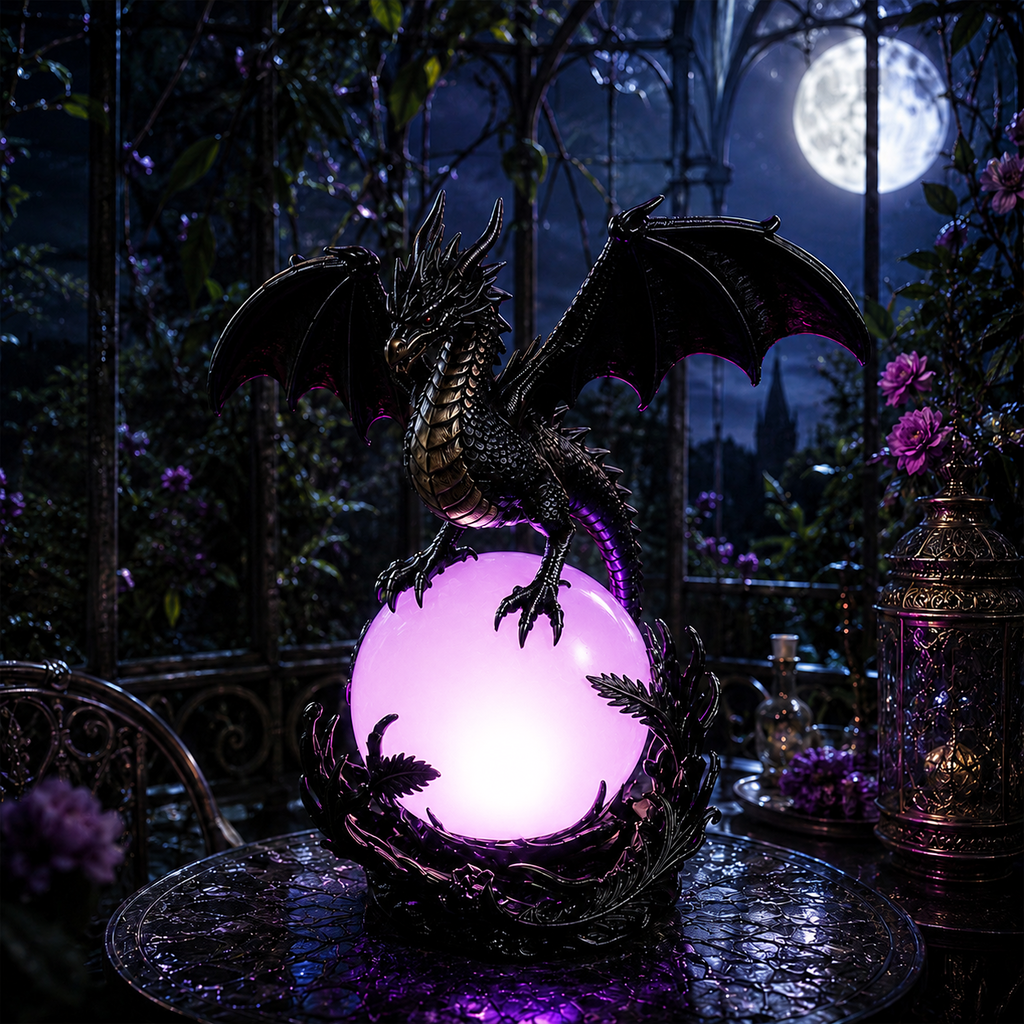 Gothic Dragon LED Crystal Ball Lamp
