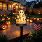 Solar Patchwork Ghost Garden Light