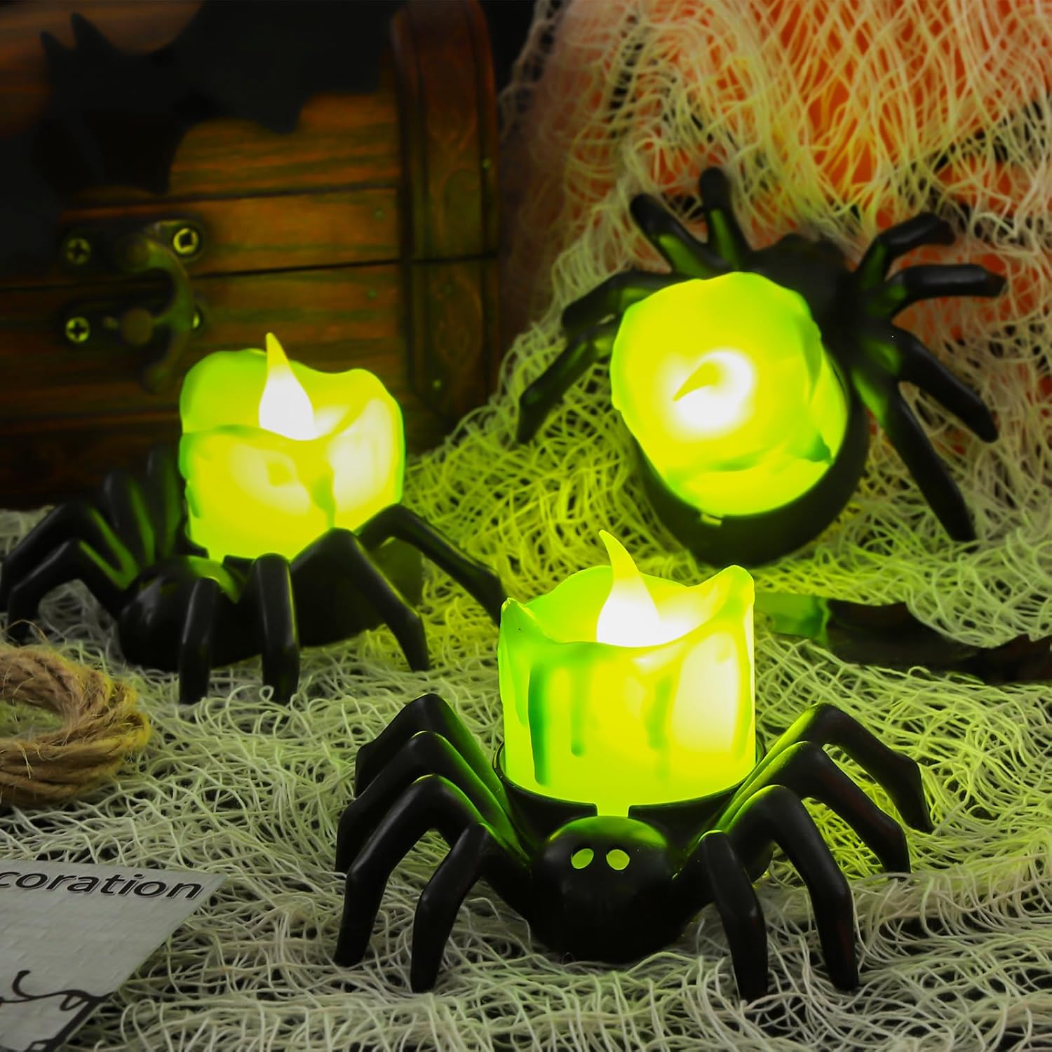 Halloween Pumpkin Spider LED Candle Lights