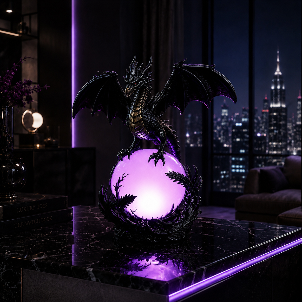 Gothic Dragon LED Crystal Ball Lamp