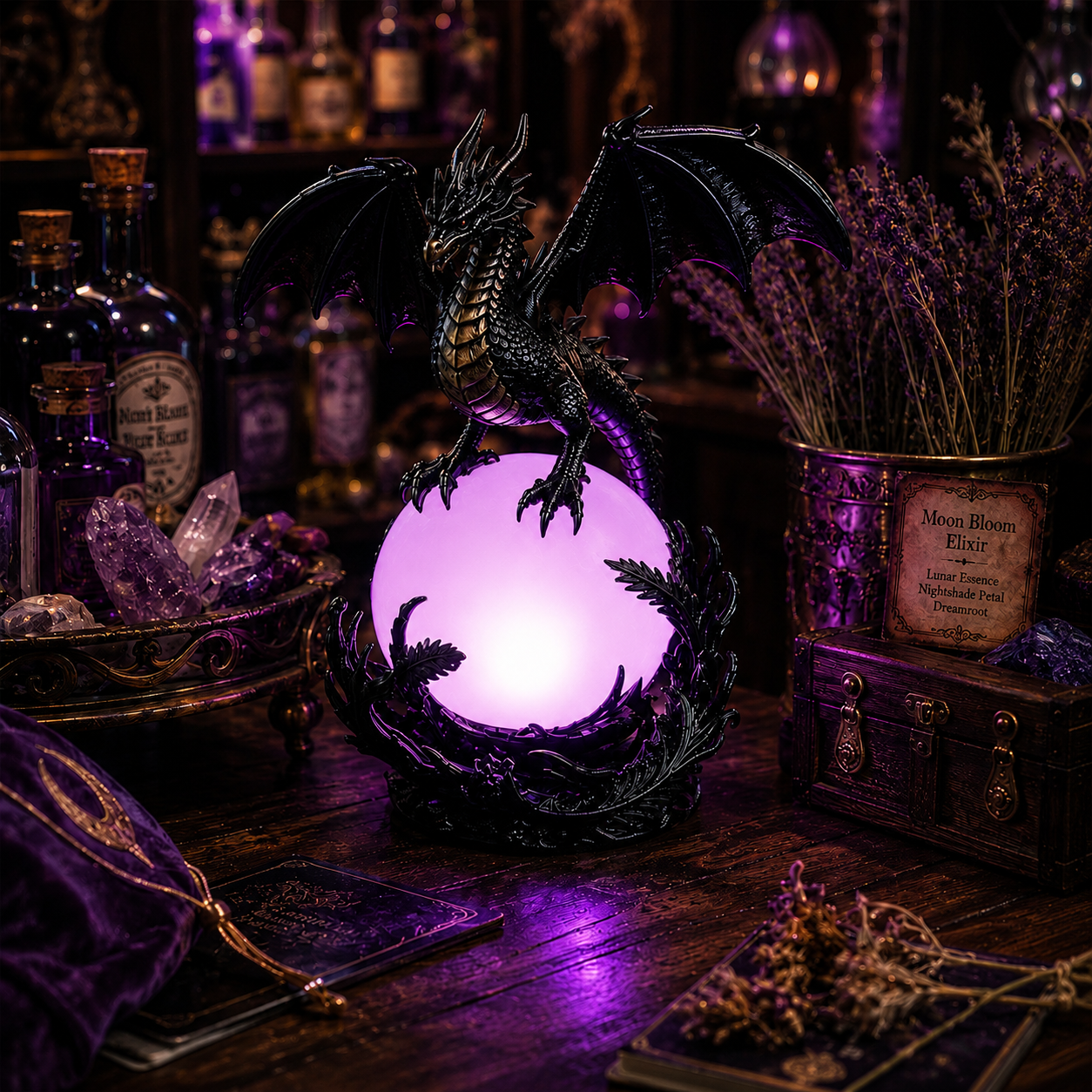 Gothic Dragon LED Crystal Ball Lamp
