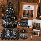 Completed Quvella Halloween quilted fabric tree display