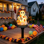 Solar Patchwork Ghost Garden Light