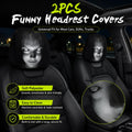 Cartoon Car Headrest Covers, 2-Piece Set