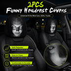 Cartoon Car Headrest Covers, 2-Piece Set