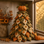 Quvella Pumpkin Harvest Halloween quilted fabric tree kit