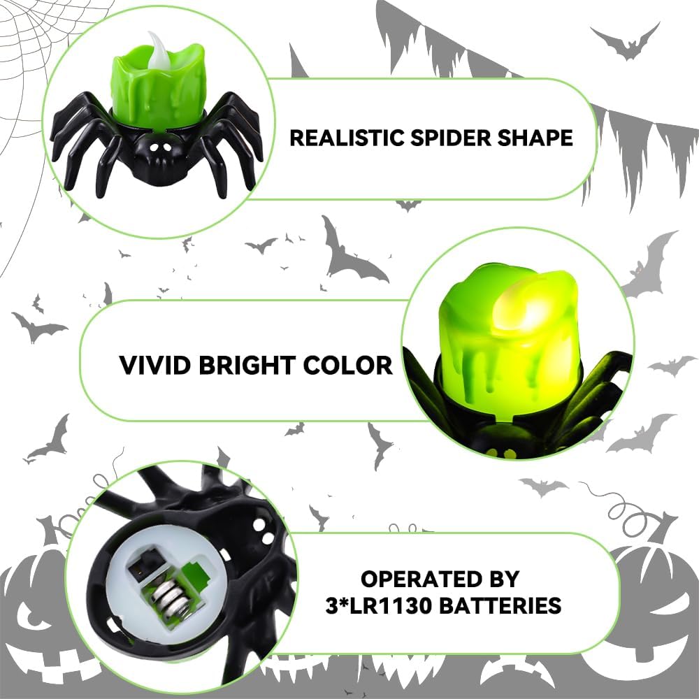 Halloween Pumpkin Spider LED Candle Lights