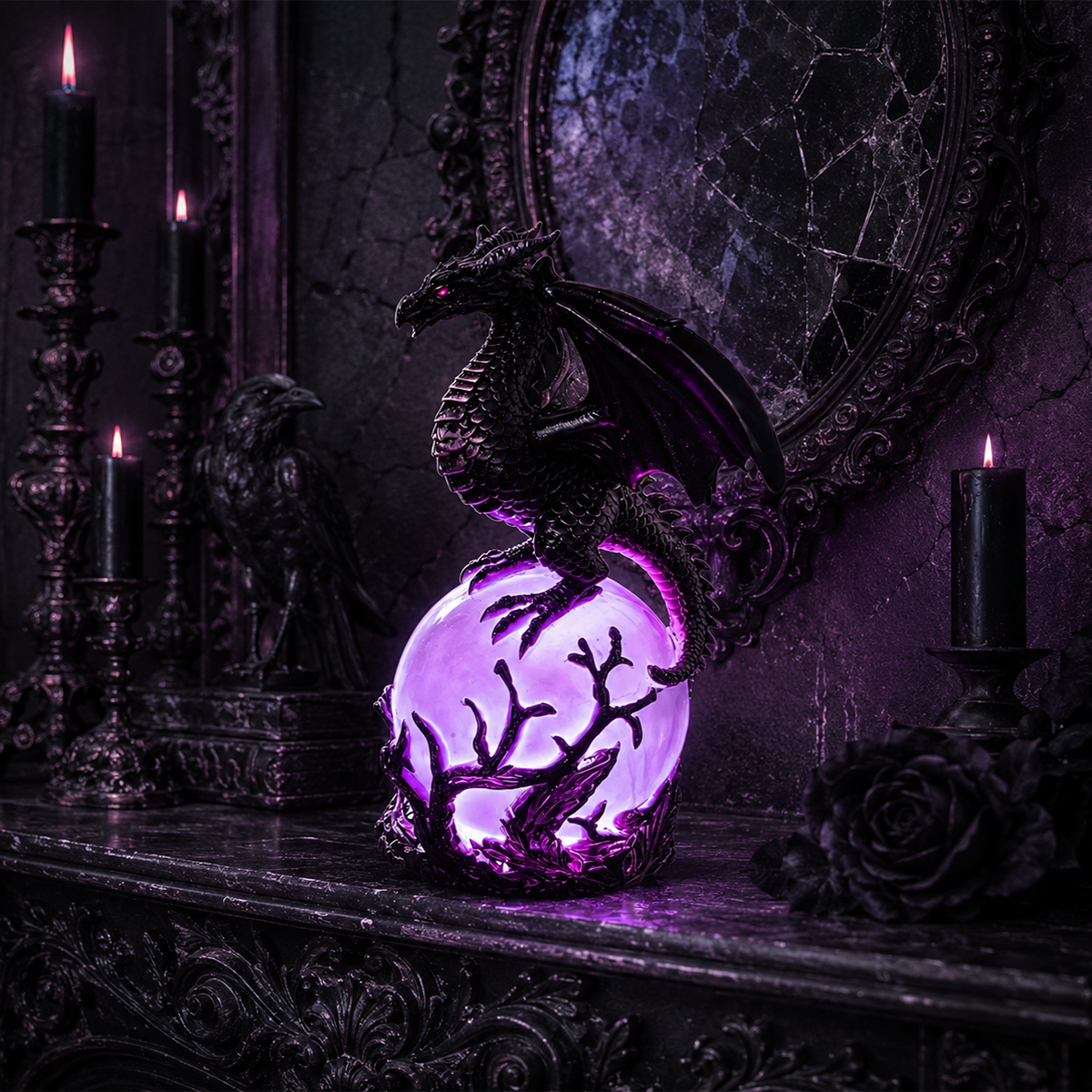 Gothic Dragon LED Crystal Ball Lamp