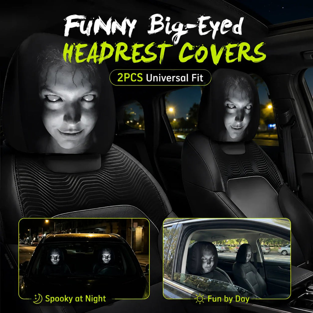 Cartoon Car Headrest Covers, 2-Piece Set