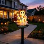 Solar Patchwork Ghost Garden Light
