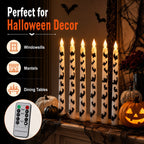 Spooky Bat Flameless Taper Candles