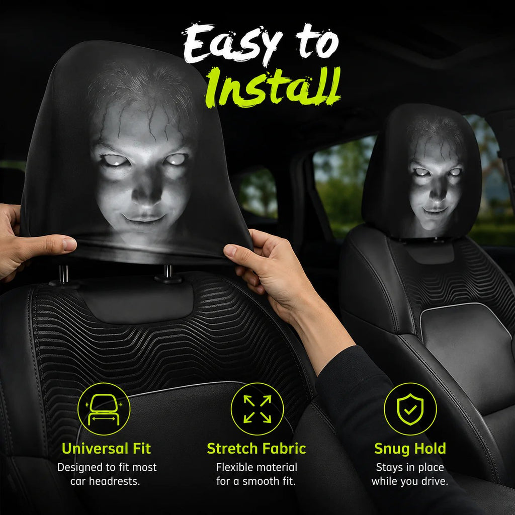 Cartoon Car Headrest Covers, 2-Piece Set