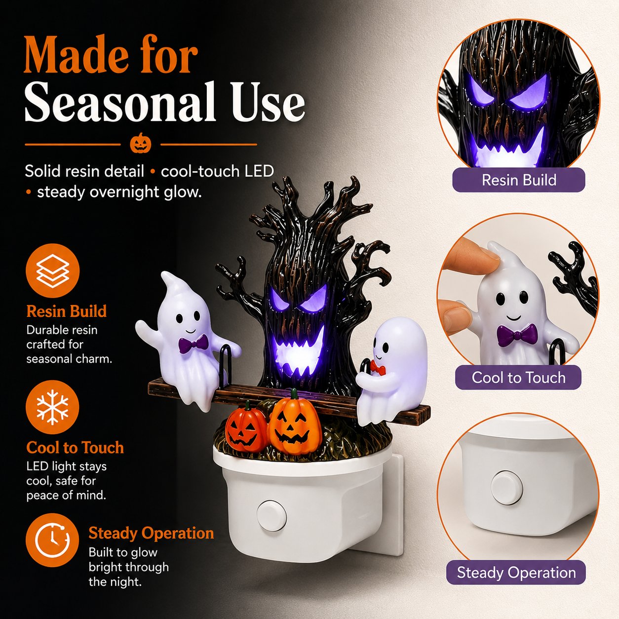 Animated Seesaw Ghost LED Night Light