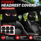Cartoon Car Headrest Covers, 2-Piece Set