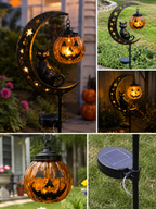 Pumpkin Moon Solar Garden Stake Light