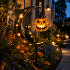 Pumpkin Moon Solar Garden Stake Light