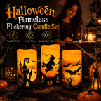 Halloween Flameless Flickering Candle Set