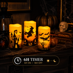 Halloween Flameless Flickering Candle Set