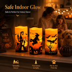 Halloween Flameless Flickering Candle Set