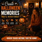 Pumpkin Moon Solar Garden Stake Light
