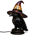 Gothic Stained Glass Black Cat Table Lamp