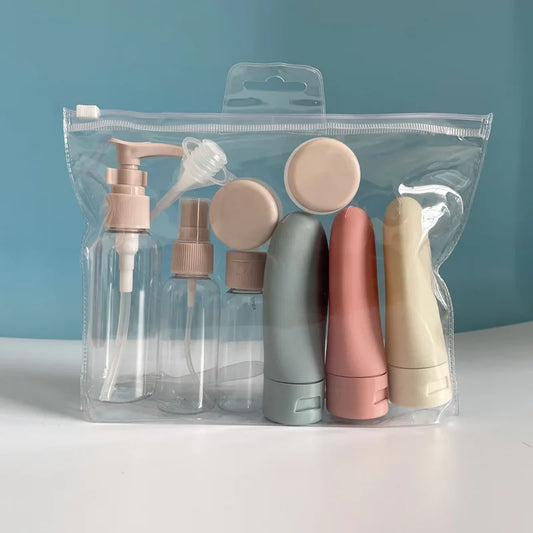 Kit Voyage Beauté – Flacons Rechargeables + Accessoires Cosmétiques
