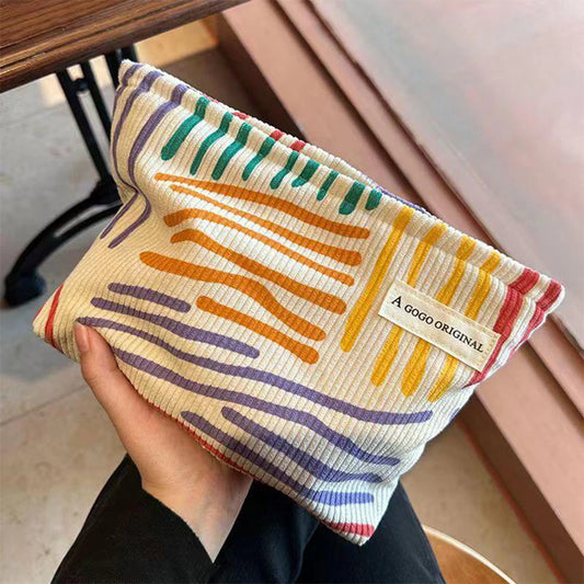 Trousse de Maquillage en Velours Côtelé