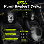 Cartoon Car Headrest Covers, 2-Piece Set