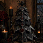 Quvella Spiderweb Gothic Halloween quilted fabric tree kit