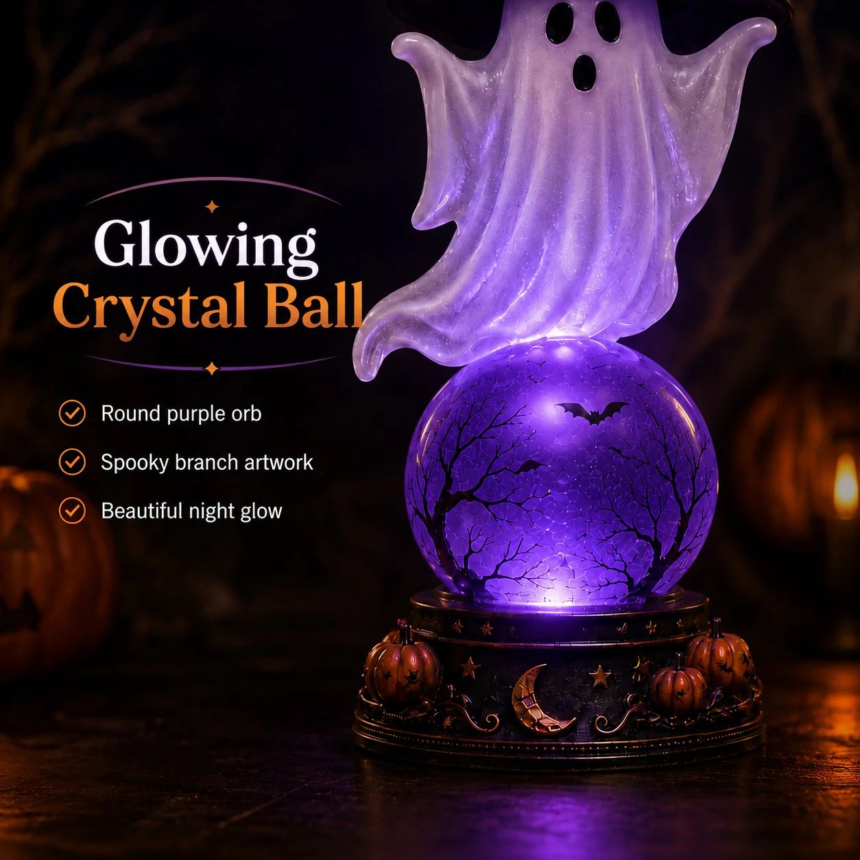 Halloween Raven Crystal Ball Light