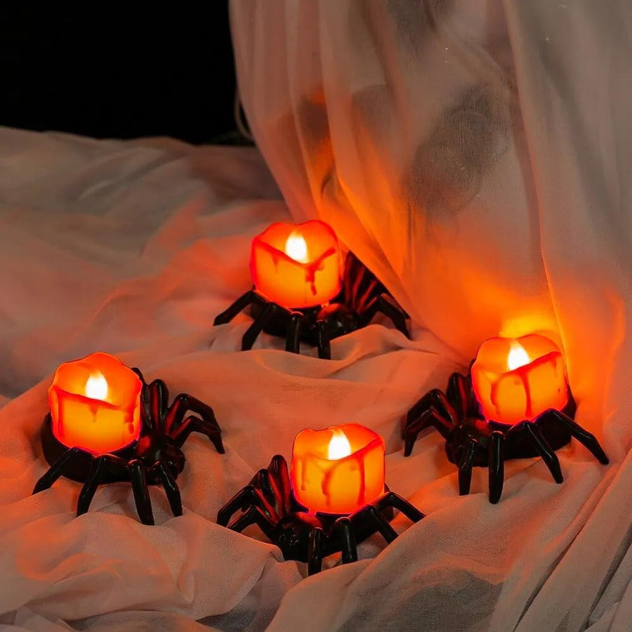 Halloween Pumpkin Spider LED Candle Lights