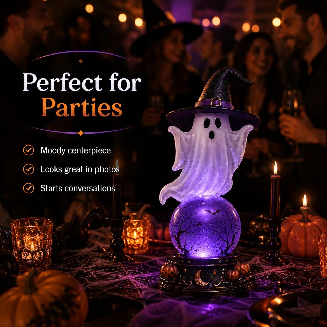 Halloween Raven Crystal Ball Light