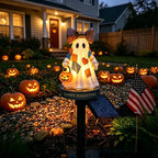 Solar Patchwork Ghost Garden Light