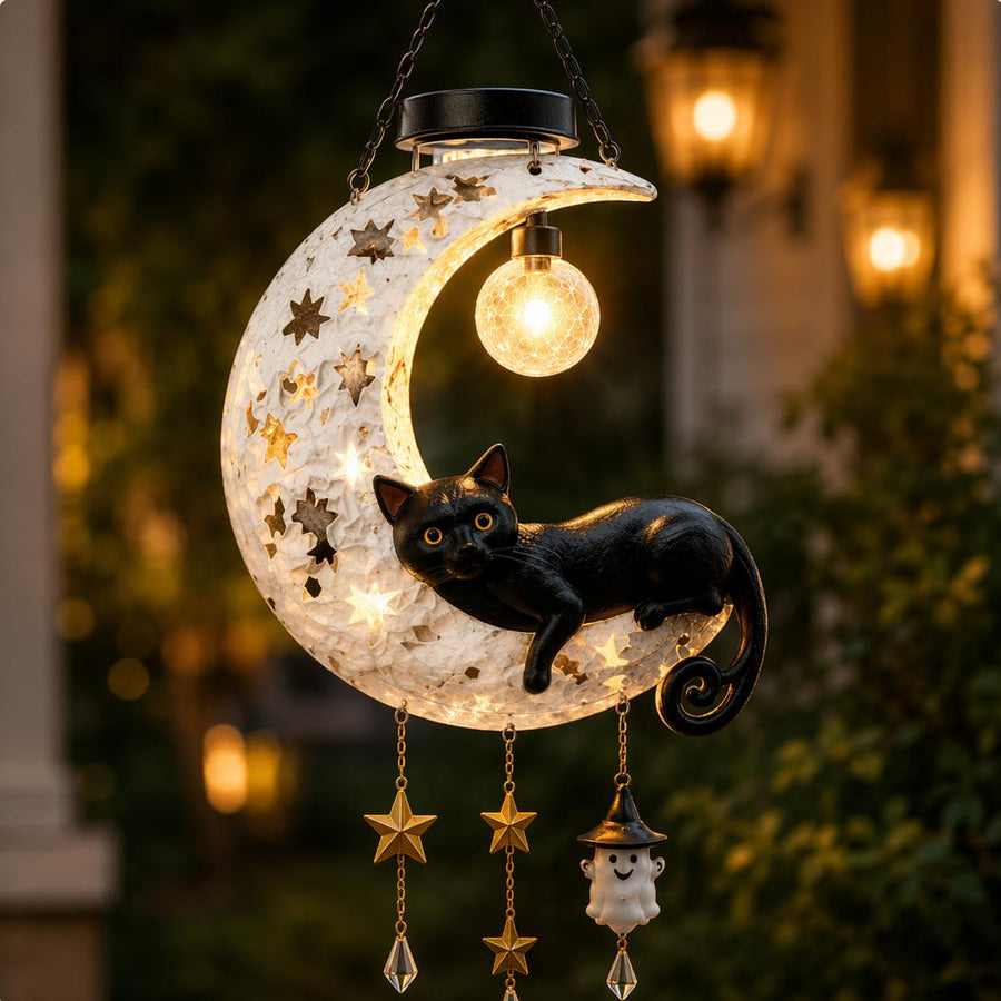 Black Cat Moon Solar Lantern