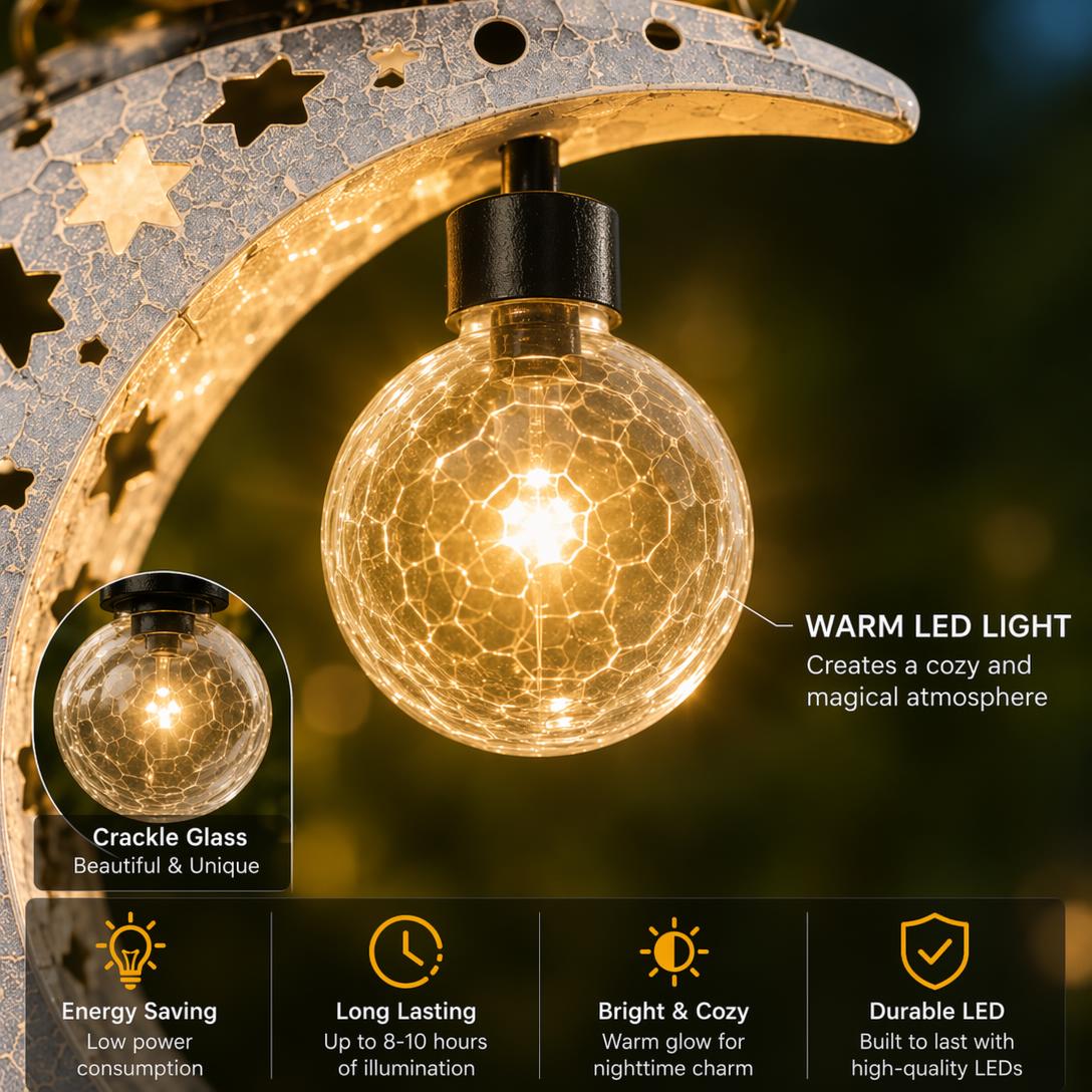 Black Cat Moon Solar Lantern