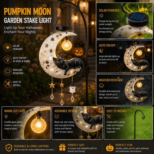 Black Cat Moon Solar Lantern