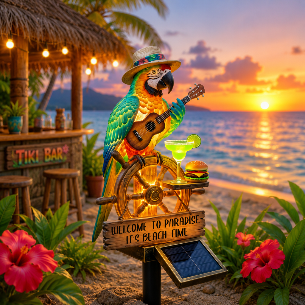Solar Parrot Garden Welcome Light
